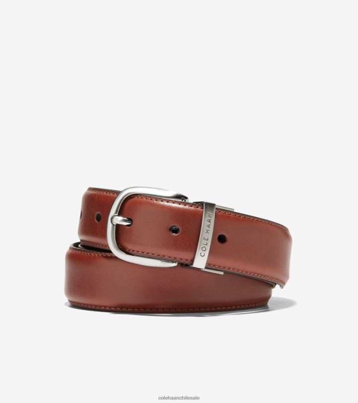 Cole Haan cinturón de vestir con borde de plumas de 32 mm bronceado británico-negro B8D8B561 hombres accesorios