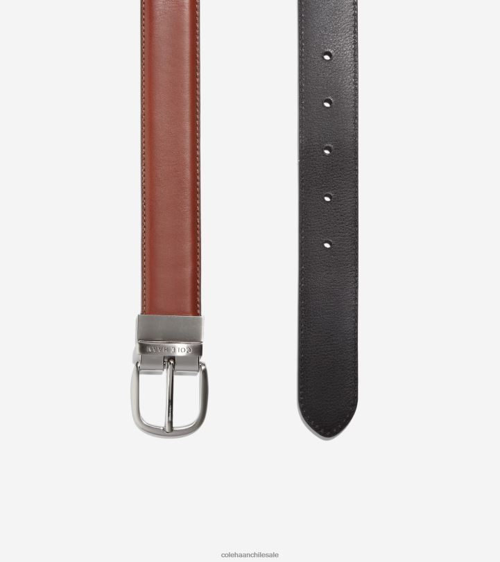 Cole Haan cinturón de vestir con borde de plumas de 32 mm bronceado británico-negro B8D8B561 hombres accesorios