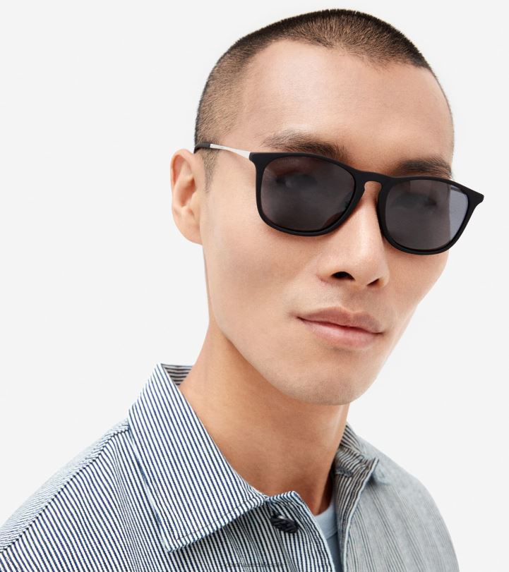 Cole Haan gafas de sol cuadradas retro negro B8D8B582 hombres accesorios