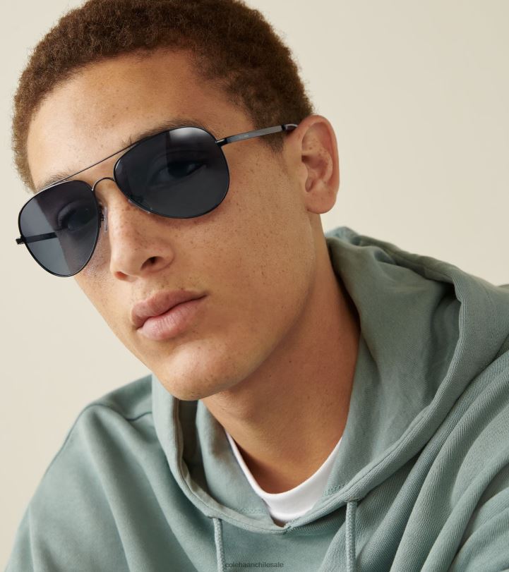 Cole Haan gafas de sol de aviador de metal negro B8D8B586 hombres accesorios