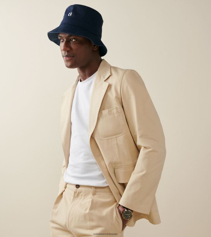 Cole Haan sombrero de pescador de algodón chaqueta azul marino B8D8B500 hombres accesorios