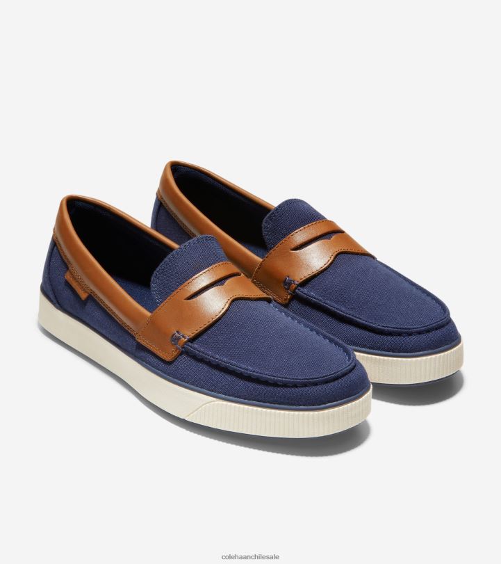 Cole Haan mocasines nantucket penny azul marino textil-bronceado B8D8B352 hombres calzado