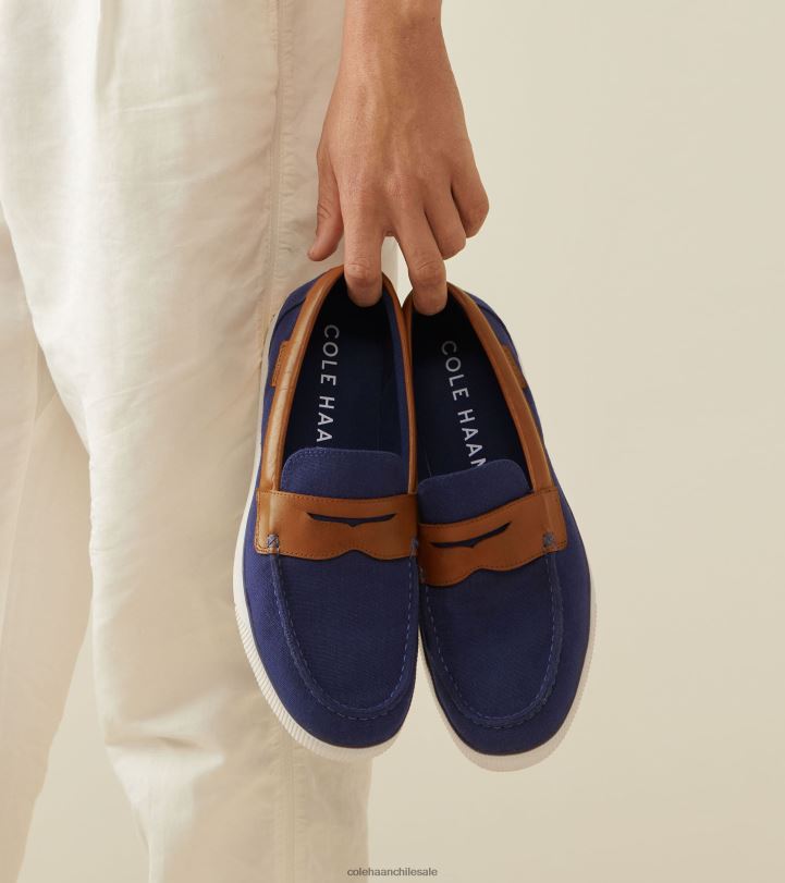 Cole Haan mocasines nantucket penny azul marino textil-bronceado B8D8B352 hombres calzado