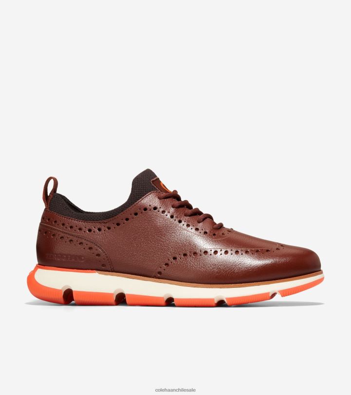 Cole Haan 4.zerogrand punta de ala oxford Woodbury-chocolate-naranja escarlata B8D8B370 hombres calzado