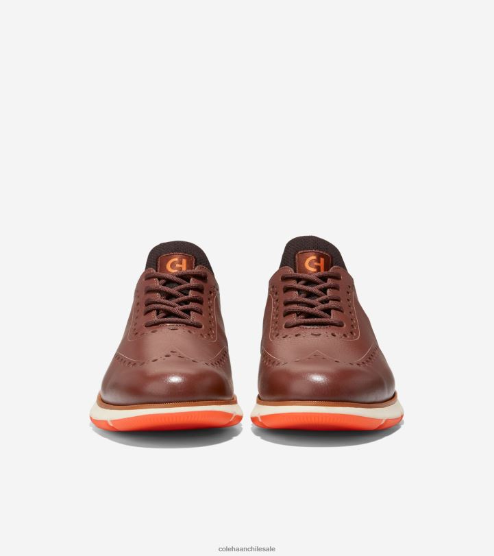 Cole Haan 4.zerogrand punta de ala oxford Woodbury-chocolate-naranja escarlata B8D8B370 hombres calzado