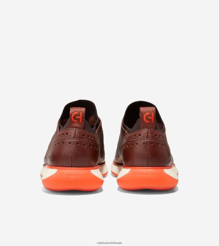 Cole Haan 4.zerogrand punta de ala oxford Woodbury-chocolate-naranja escarlata B8D8B370 hombres calzado
