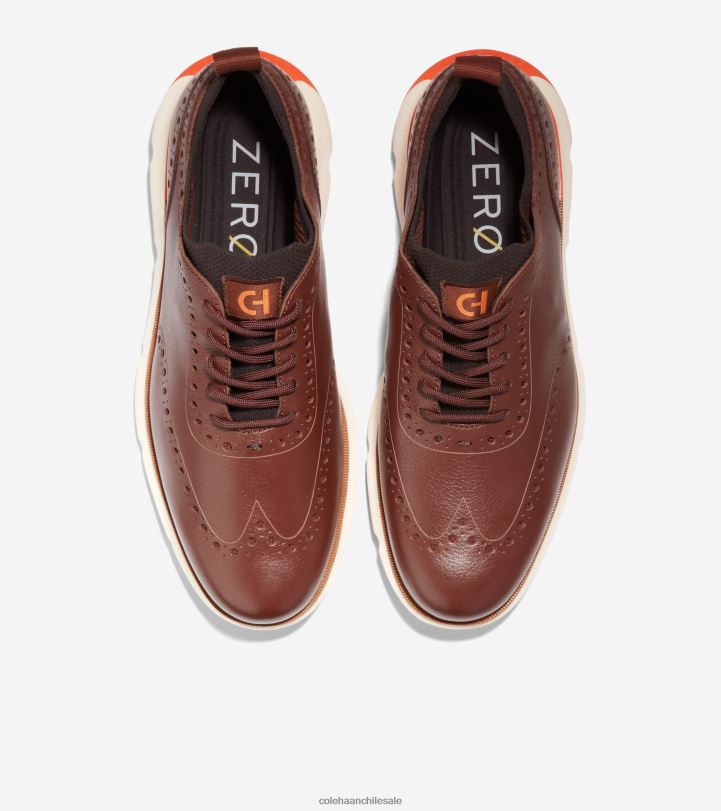 Cole Haan 4.zerogrand punta de ala oxford Woodbury-chocolate-naranja escarlata B8D8B370 hombres calzado