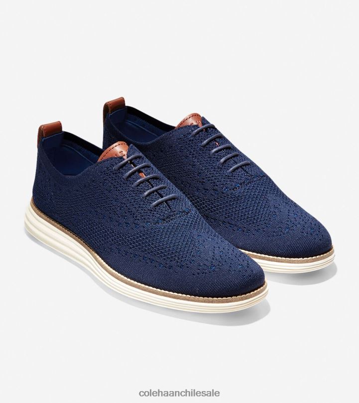 Cole Haan oxford de punta de ala grande original azul marino stitchlite-marfil B8D8B391 hombres calzado