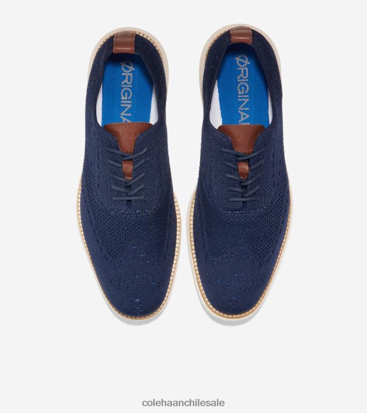 Cole Haan oxford de punta de ala grande original azul marino stitchlite-marfil B8D8B391 hombres calzado