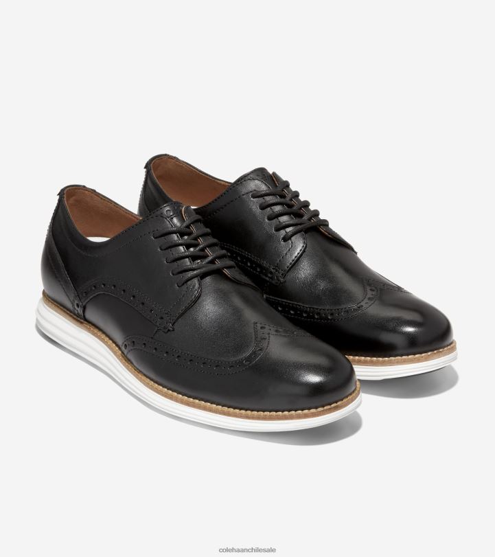 Cole Haan oxford de punta de ala grande original blanco negro B8D8B284 hombres calzado