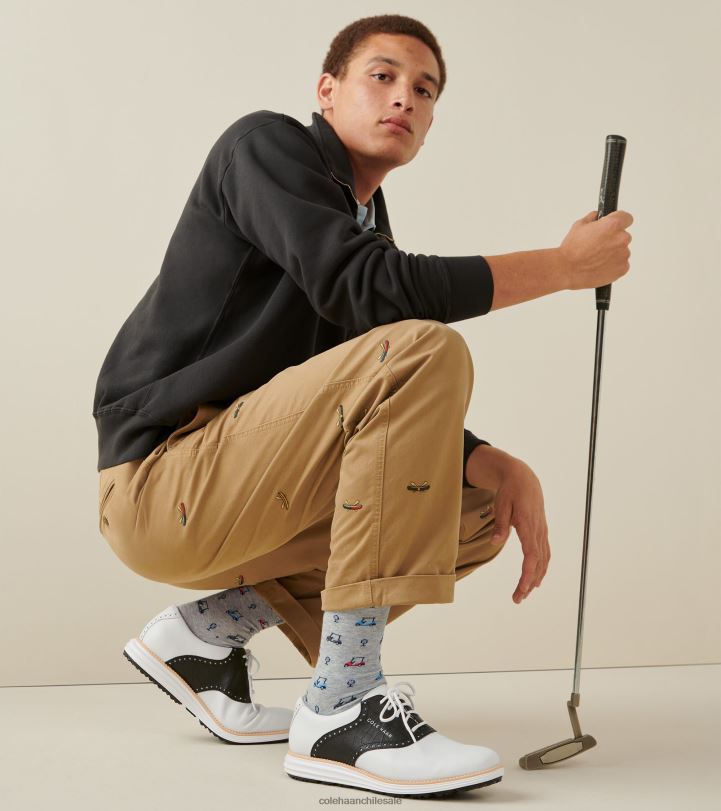 Cole Haan Zapato de golf Grand Saddle original estampado cocodrilo blanco y negro B8D8B470 hombres calzado