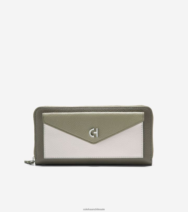 Cole Haan billetera continental de ciudad bloque de color de garza verde y aceite de hoja de té B8D8B493 mujer accesorios