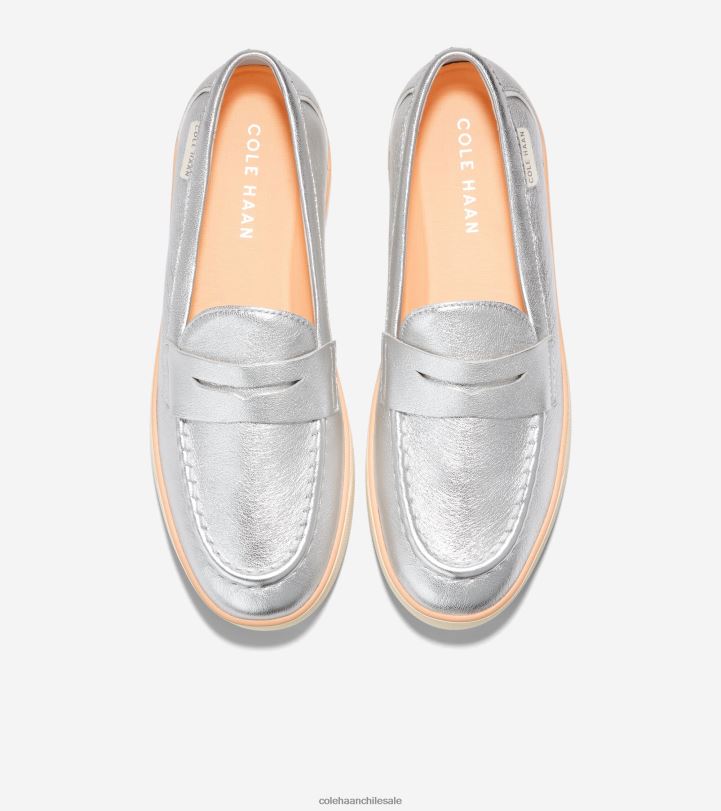 Cole Haan mocasines nantucket 2.0 penny plata metalizado-marfil B8D8B94 mujer calzado