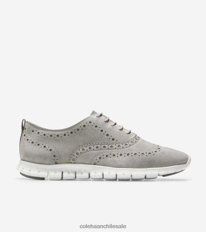 Cole Haan Oxford de punta de ala zerogrand ironstone ante-optic blanco B8D8B155 mujer calzado