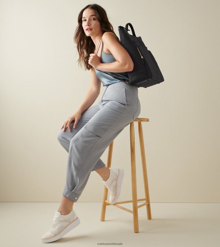 Cole Haan oxford de punta de ala de plataforma grande original blanco óptico-plata metalizada stitchlite-nimbus nube B8D8B215 mujer calzado