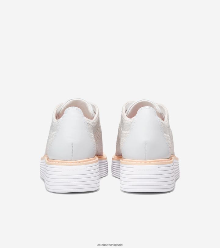 Cole Haan oxford de punta de ala de plataforma grande original blanco óptico-plata metalizada stitchlite-nimbus nube B8D8B215 mujer calzado
