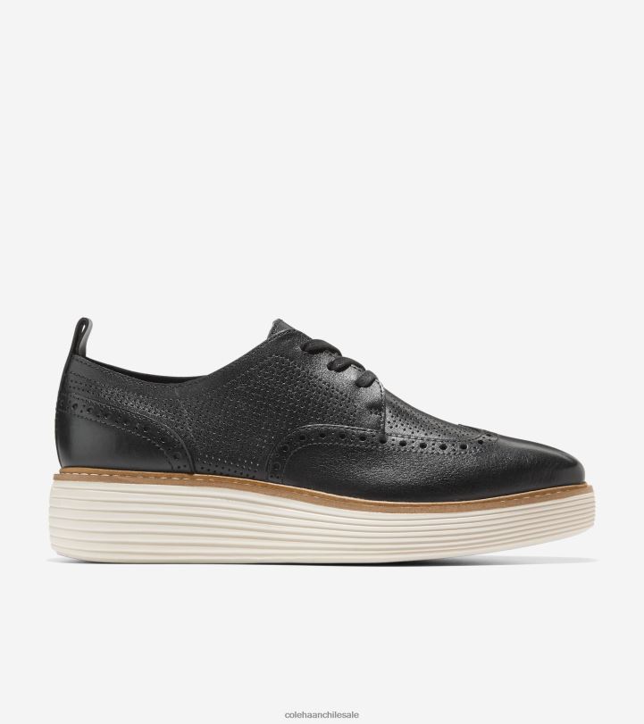 Cole Haan oxford de punta de ala de plataforma grande original negro-marfil B8D8B166 mujer calzado