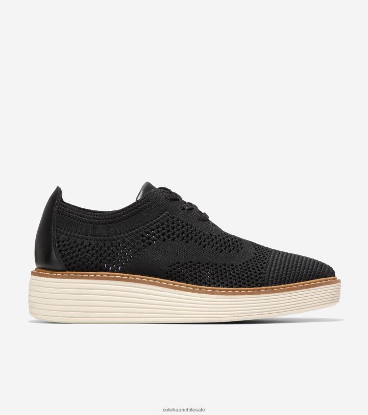 Cole Haan oxford de punta de ala de plataforma grande original negro stitchlite-marfil B8D8B216 mujer calzado