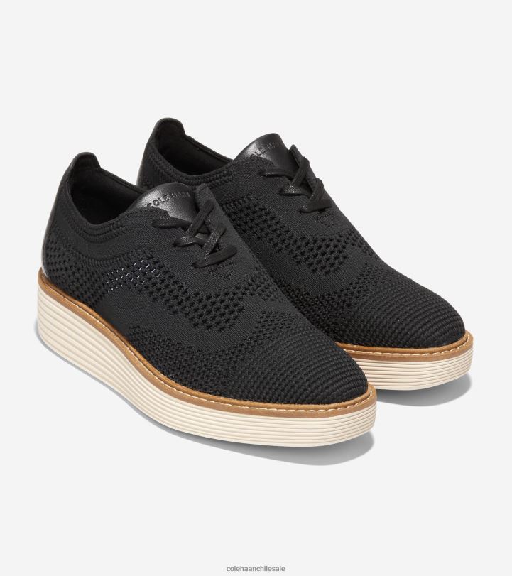 Cole Haan oxford de punta de ala de plataforma grande original negro stitchlite-marfil B8D8B216 mujer calzado