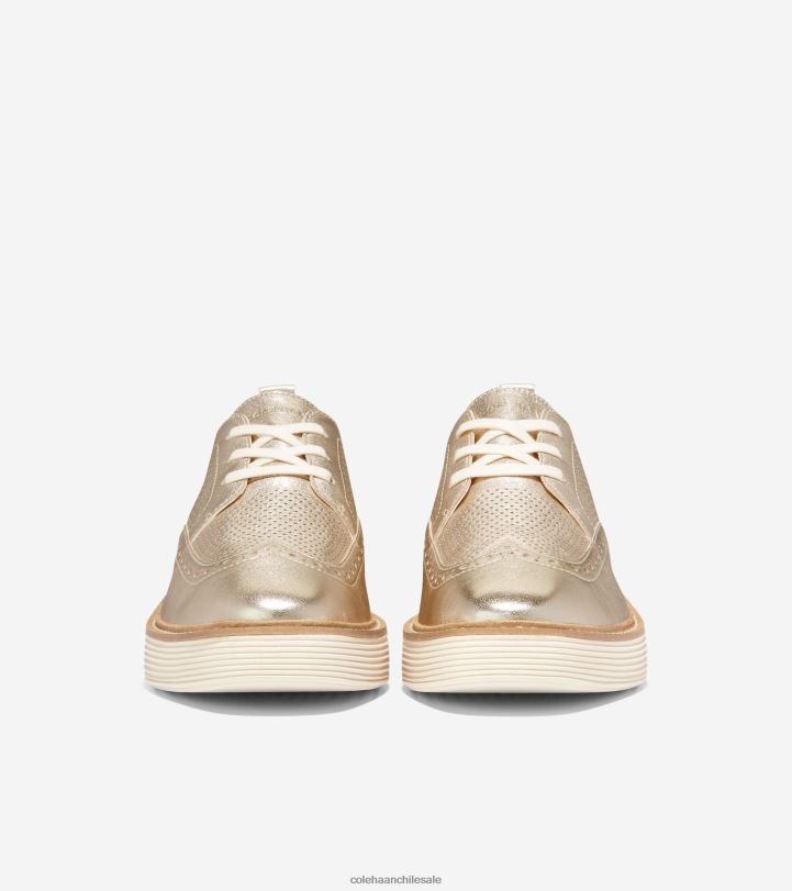 Cole Haan oxford de punta de ala de plataforma grande original oro talca-marfil B8D8B164 mujer calzado