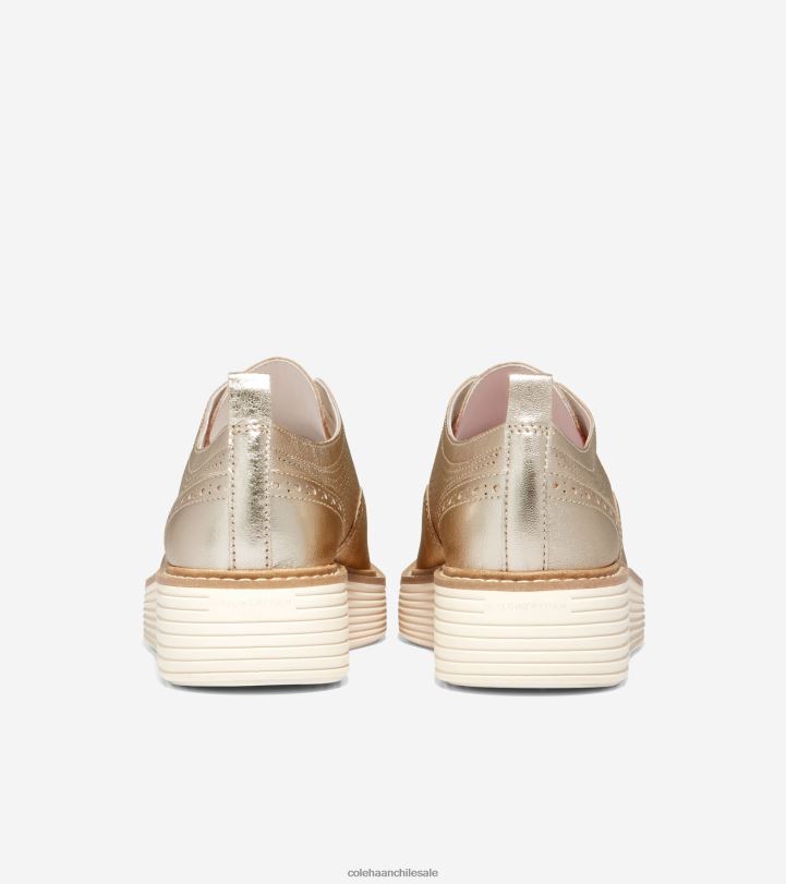 Cole Haan oxford de punta de ala de plataforma grande original oro talca-marfil B8D8B164 mujer calzado