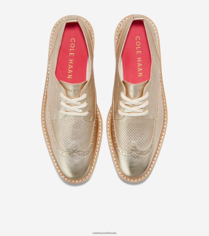 Cole Haan oxford de punta de ala de plataforma grande original oro talca-marfil B8D8B164 mujer calzado