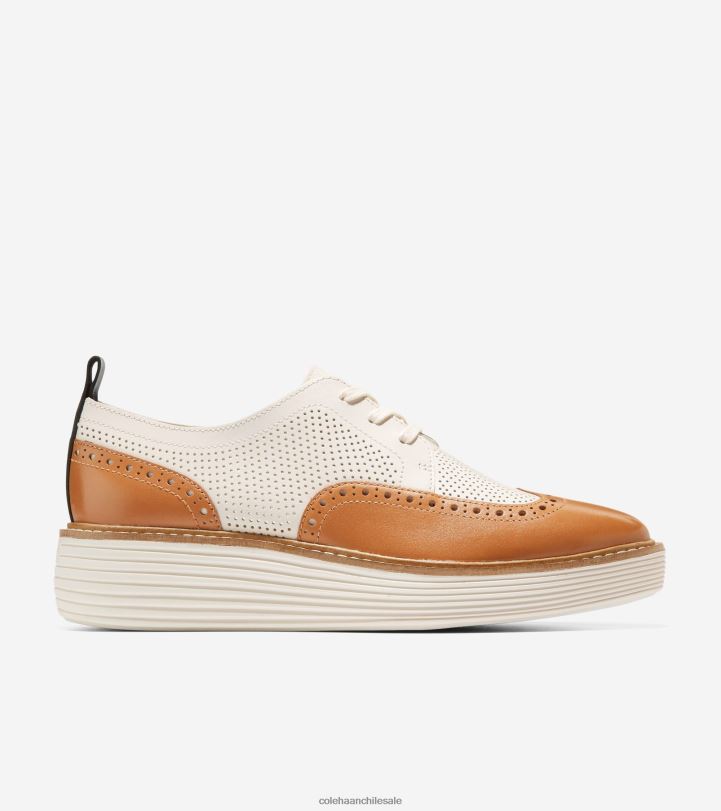 Cole Haan oxford de punta de ala de plataforma grande original pecana-marfil B8D8B165 mujer calzado
