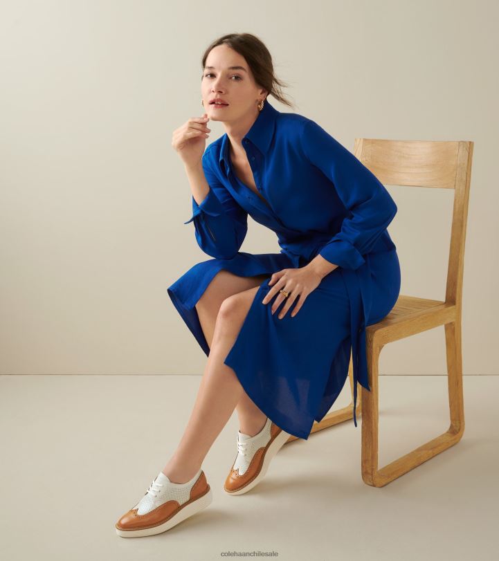 Cole Haan oxford de punta de ala de plataforma grande original pecana-marfil B8D8B165 mujer calzado