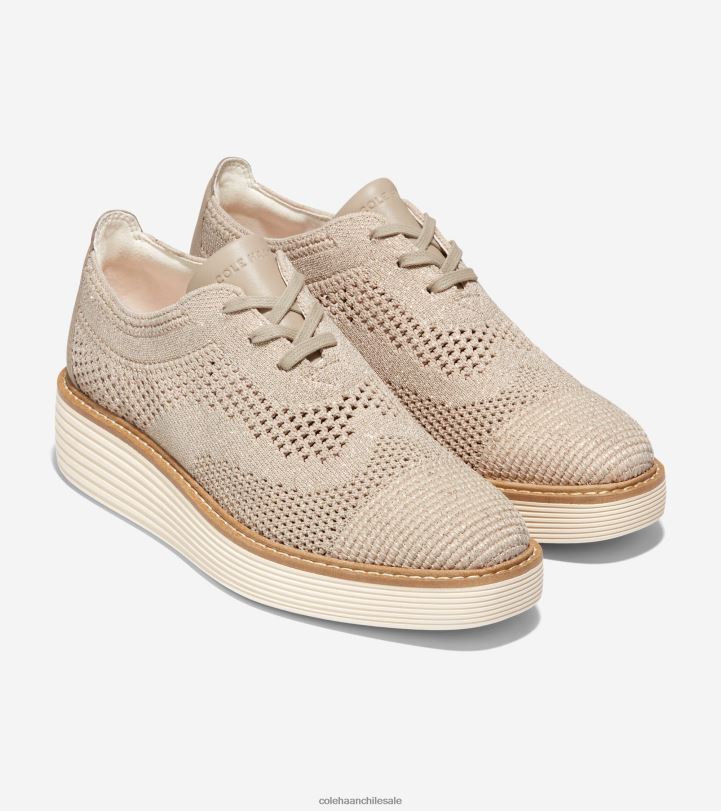 Cole Haan oxford de punta de ala de plataforma grande original punto de centeno-marfil stitchlite B8D8B218 mujer calzado