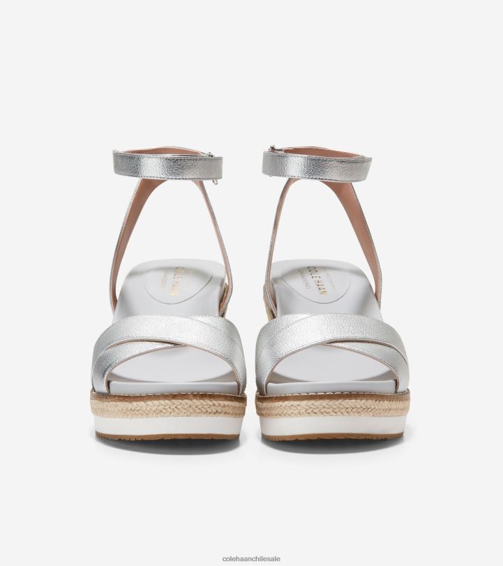 Cole Haan sandalia con cuña tipo alpargata cloudfeel cuero plateado B8D8B28 mujer calzado