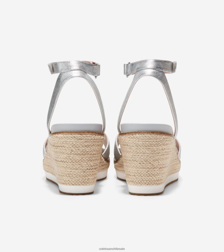 Cole Haan sandalia con cuña tipo alpargata cloudfeel cuero plateado B8D8B28 mujer calzado