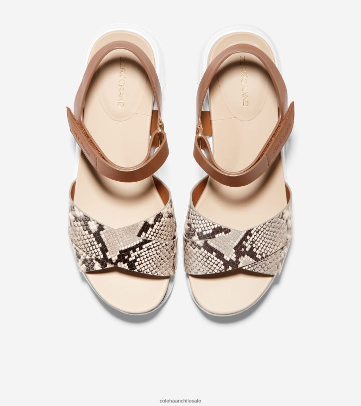 Cole Haan sandalia cruzada zerogrand piel con estampado de serpiente-miel B8D8B83 mujer calzado