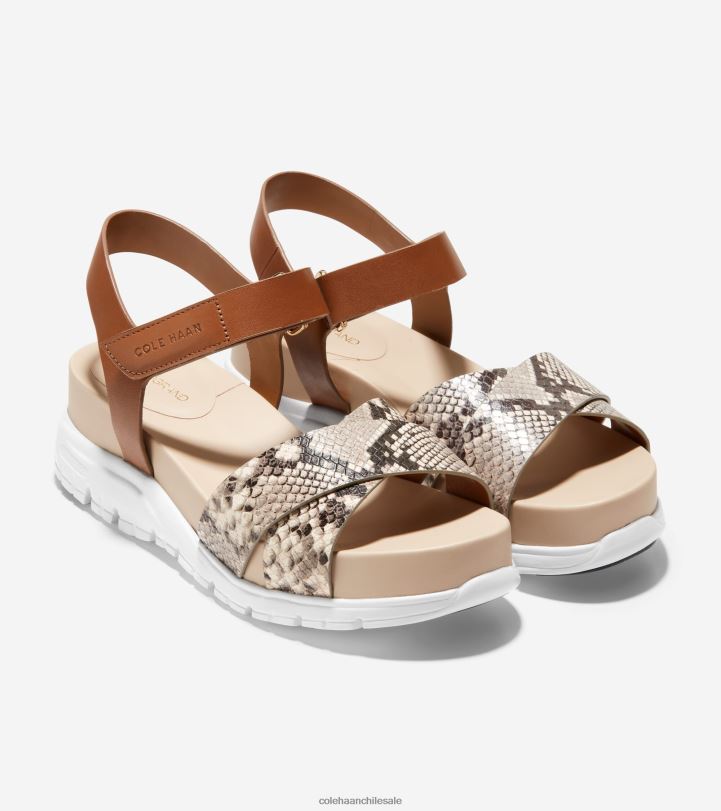 Cole Haan sandalia cruzada zerogrand piel con estampado de serpiente-miel B8D8B83 mujer calzado