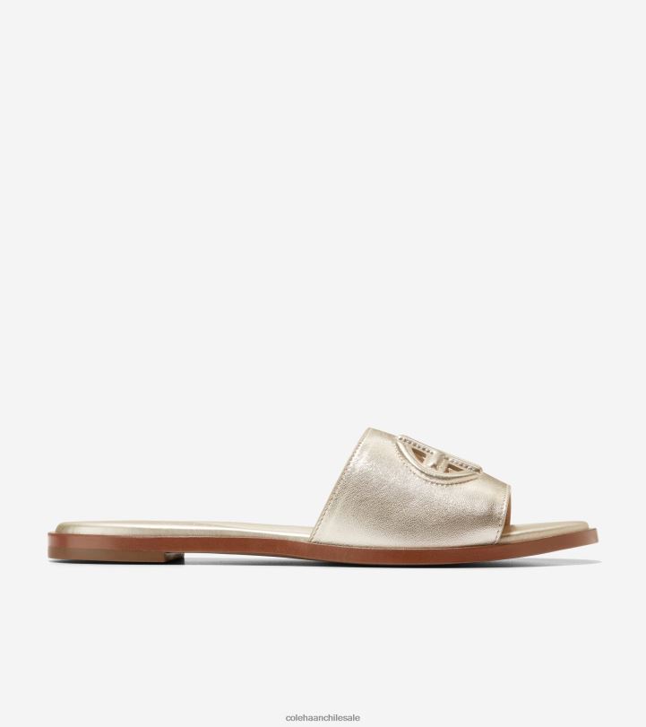 Cole Haan sandalias flynn con logo cuero dorado B8D8B63 mujer calzado