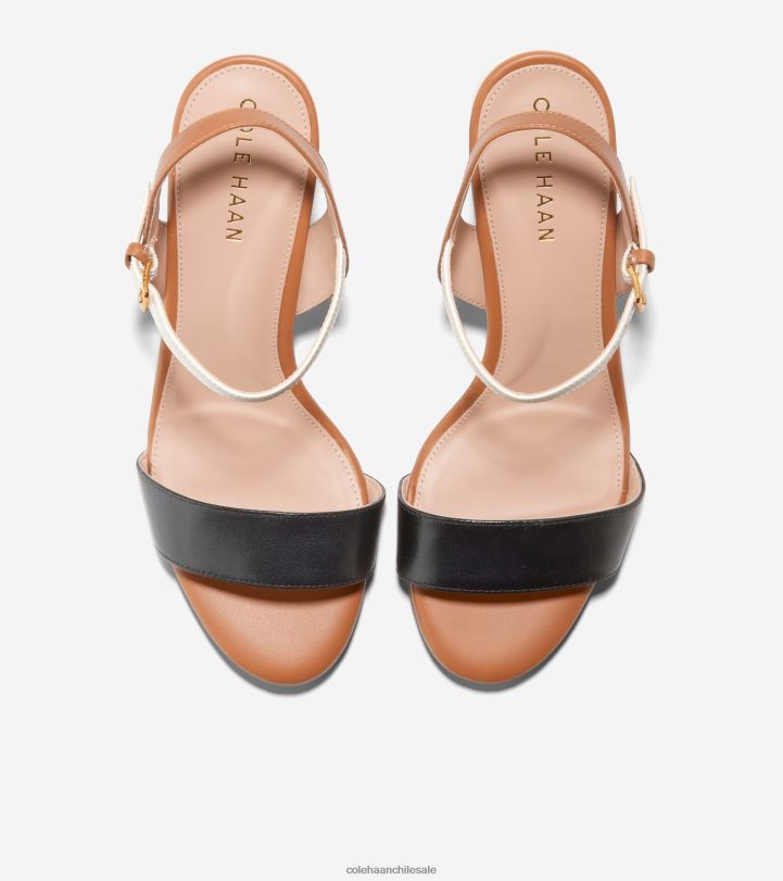 Cole Haan sandalias josie con tacón en bloque pecan-marfil-negro B8D8B75 mujer calzado