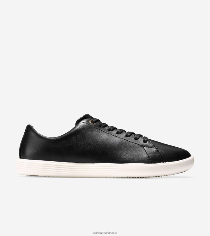 Cole Haan gran zapatilla cruzada cuero negro-blanco B8D8B90 mujer calzado