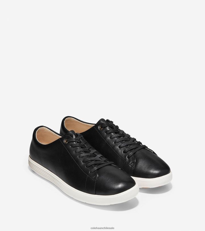 Cole Haan gran zapatilla cruzada cuero negro-blanco B8D8B90 mujer calzado