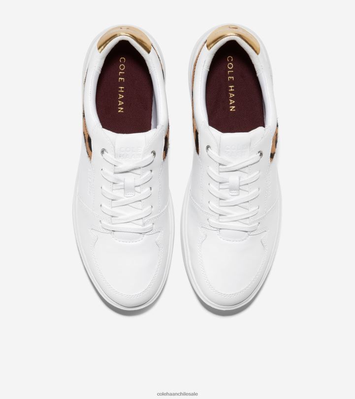 Cole Haan zapatilla de tenis moderna grand crosscourt blanco-estampado de ocelote-dorado B8D8B207 mujer calzado