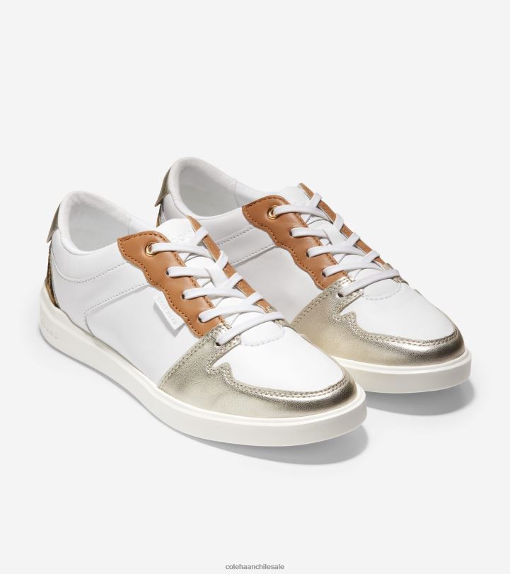 Cole Haan zapatilla de tenis moderna grand crosscourt blanco óptico-oro suave metalizado B8D8B204 mujer calzado